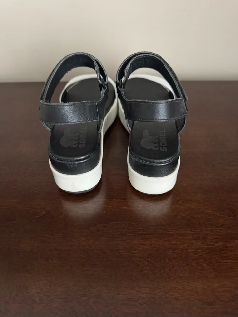 Sorel Women's Black & White Platform Sandals